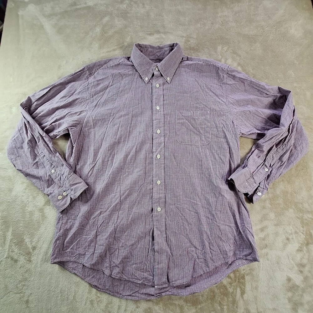 Brooks Brothers 346 Shirt Mens Large Multicolor Cotton Long Sleeve Button Down